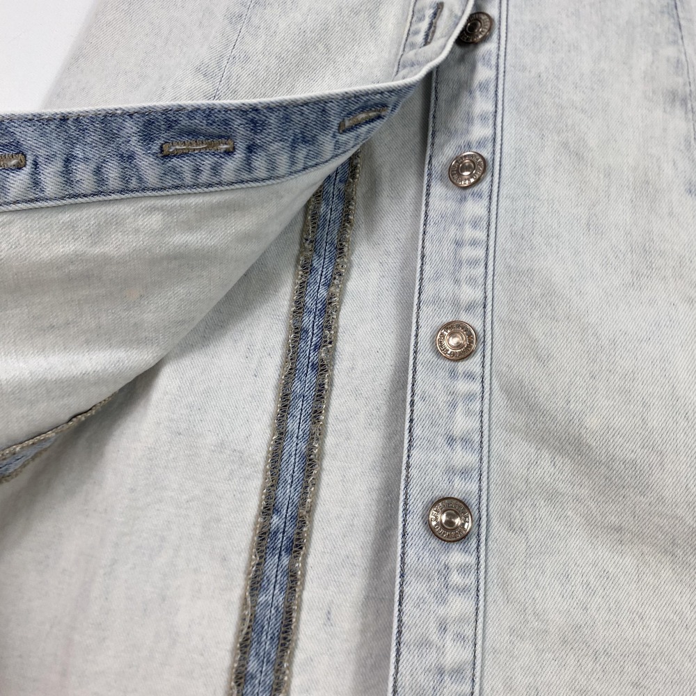 7 For All Mankind Light Wash Denim Mini Dress - Picture 7 of 9